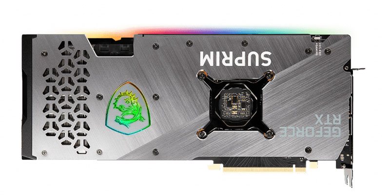 MSI RTX 3070 SUPRIM X 8G; zadná strana