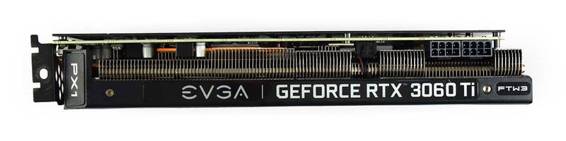 EVGA RTX 3060 Ti FTW3 ULTRA Gaming 8G; horná strana