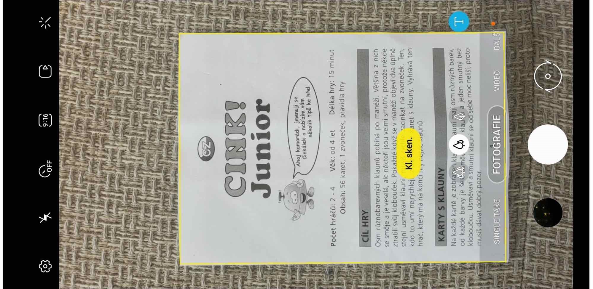 Mobilné telefóny pre seniorov, sken dokumentov