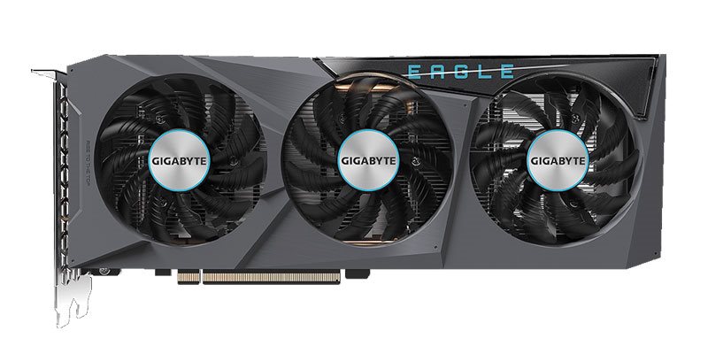 Gigabyte RX 6600 EAGLE 8G; čelná strana