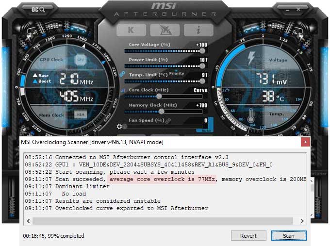 Pretaktovanie Gigabyte AORUS RTX 3090 XTREME 24G; Afterburner