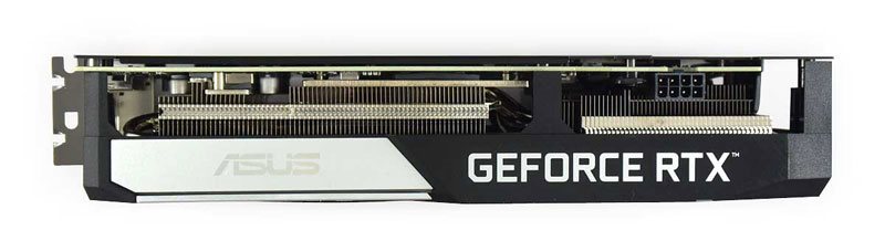 Asus DUAL RTX 3060 Ti O8G V2; horná strana