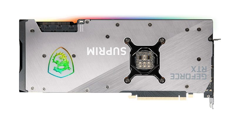 MSI RTX 3080 SUPRIM X 12G; zadná strana