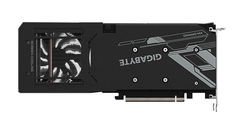 Gigabyte RX 6500 XT Gaming OC 4G; zadná strana