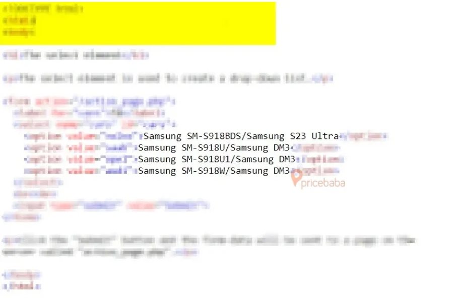 Samsung Galaxy S23, špekulácie, kódové označenie Galaxy S23 Ultra