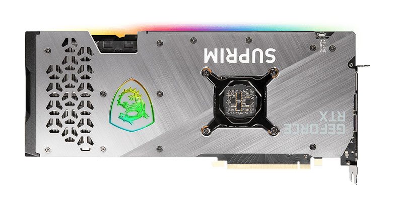 MSI RTX 3070 Ti SUPRIM X 8G; zadná strana
