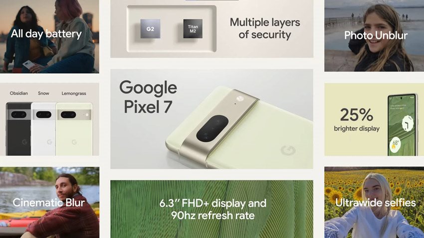 Google Pixel 7 vlastnosti