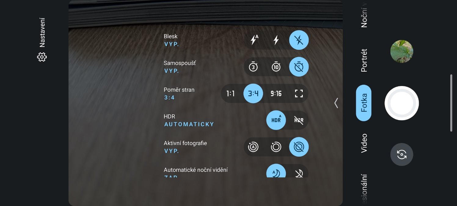 Motorola Moto G73 5G, aplikácia fotoaparát