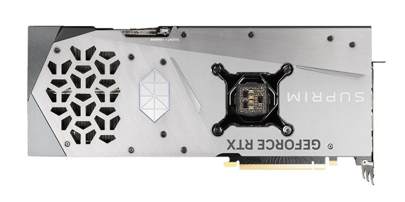 MSI RTX 4070 Ti SUPRIM X 12G; zadná strana