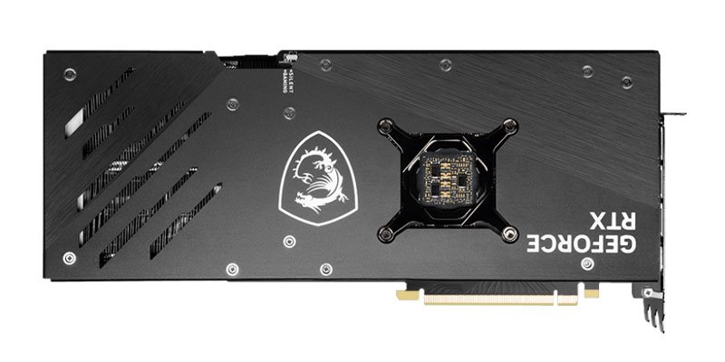 MSI RTX 4070 Ti GAMING X TRIO 12G; zadná strana