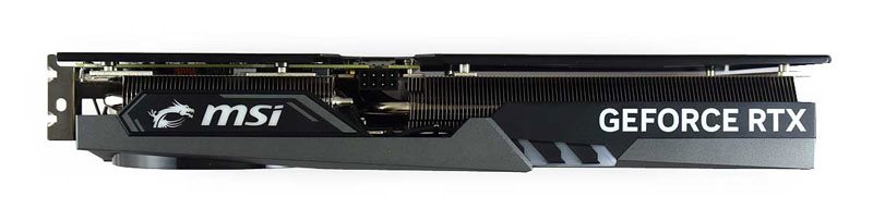 MSI RTX 4060 Ti GAMING X TRIO 8G; horná strana 