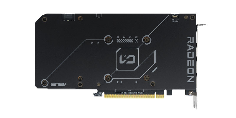 Asus DUAL RX 7600 XT 016G; zadná strana