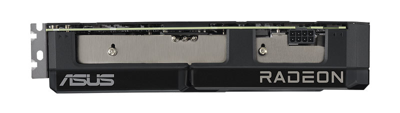Asus DUAL RX 7600 XT 016G; horná strana 
