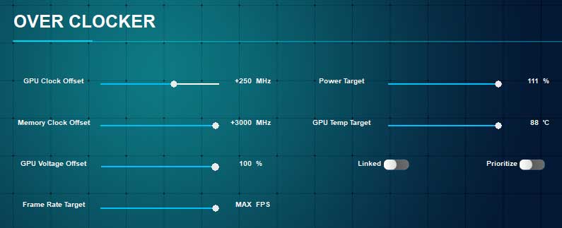 Pretaktovanie PALiT RTX 5080 GameRock OC 16G; PALiT ThunderMaster