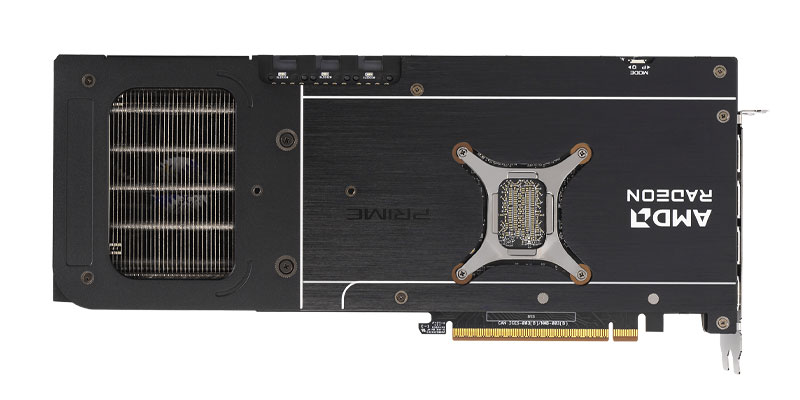 Asus PRIME RX 9070 XT O16G; zadná strana