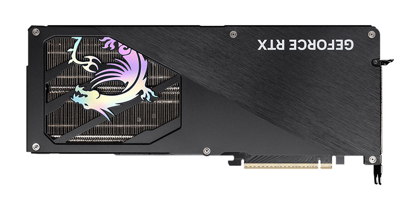 MSI RTX 5070 12G GAMING TRIO OC; zadná strana