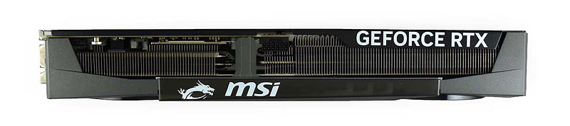 MSI RTX 5070 12G GAMING TRIO OC; horná strana 