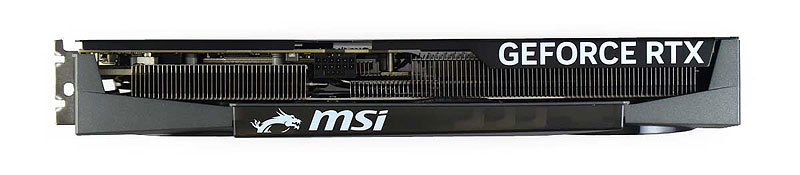 MSI RTX 5060 Ti 16G GAMING TRIO OC; horná strana 