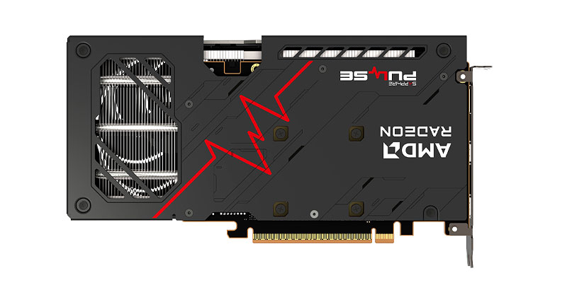 Sapphire PULSE RX 9060 XT GAMING OC 16G; zadná strana