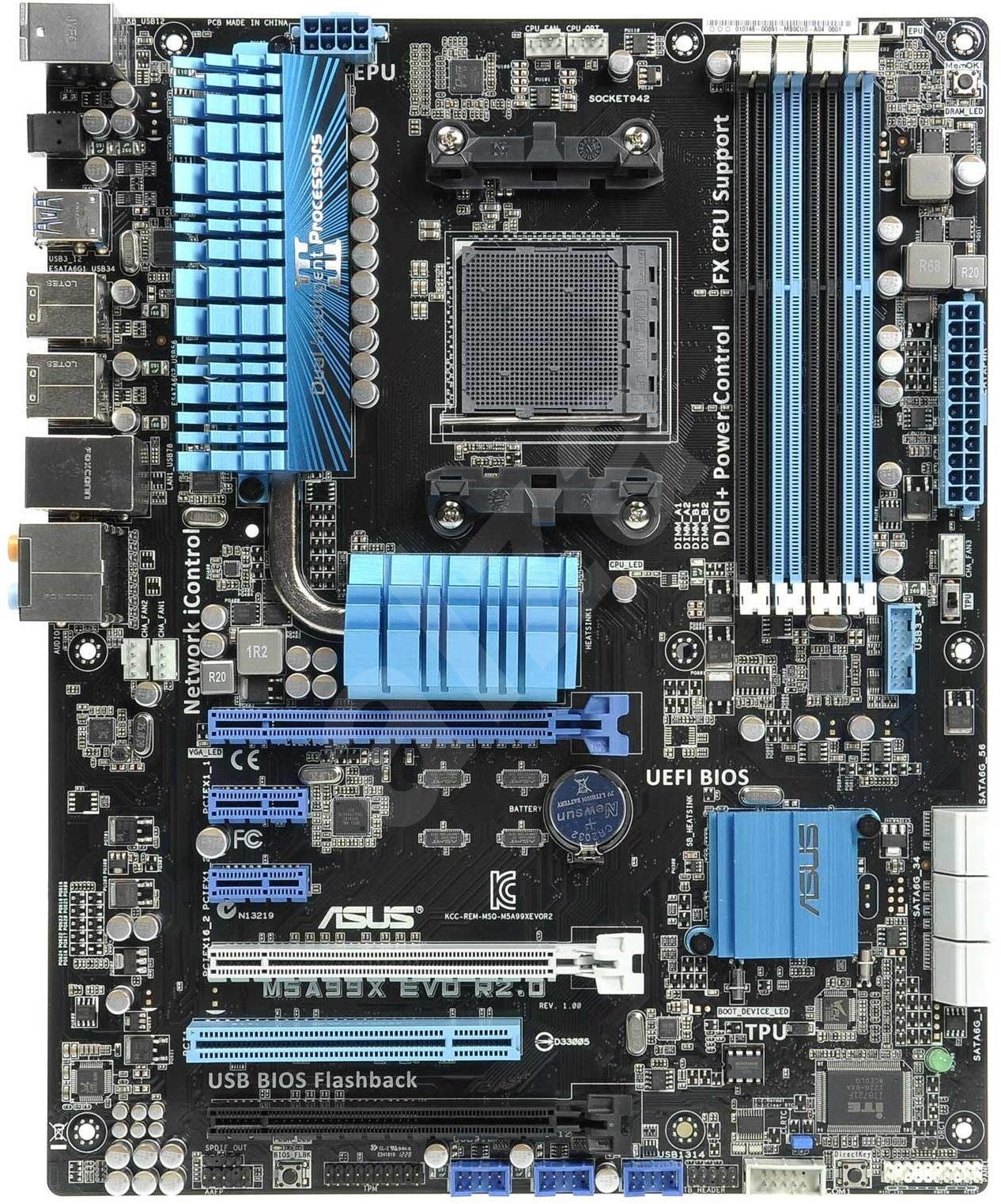ASUS M5A99X EVO AMD 990X/SB950 AM3 DDR3 2133MHz (O.C.) SATA 3.0 USB 3.0 Anakart - Vatan Bilgisayar