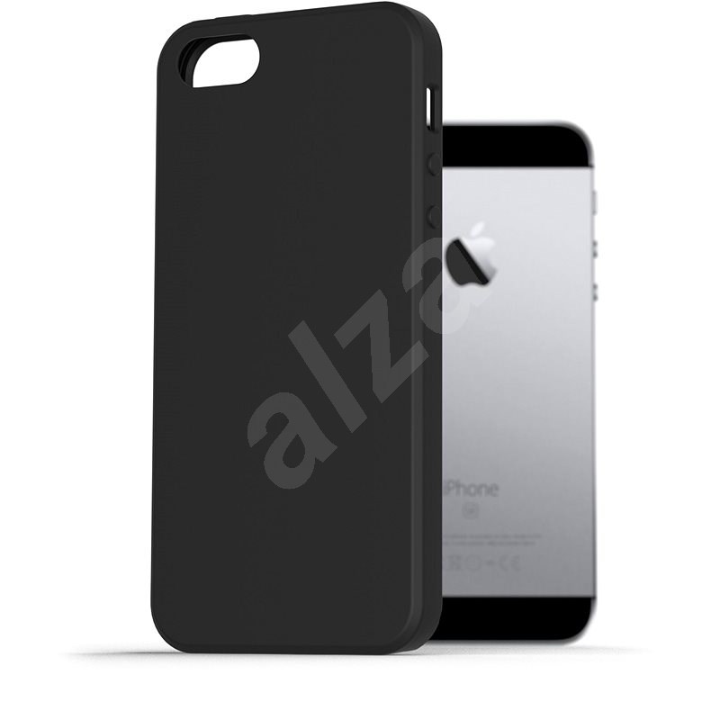 AlzaGuard Premium Liquid Silicone iPhone 5 / 5S / SE čierne - Kryt na mobil