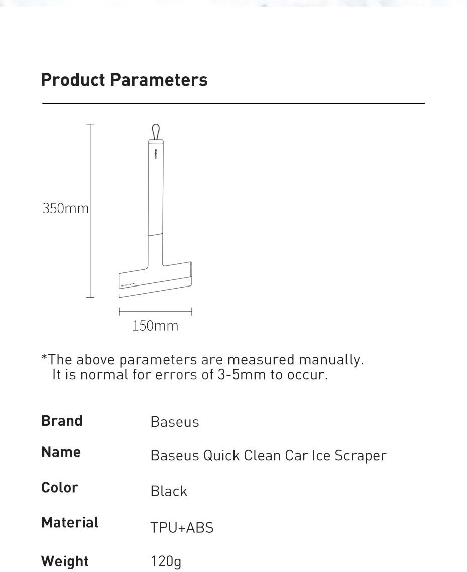Baseus Quick Clean Car Ice Scraper Black Škrabka na ľad Alza.sk