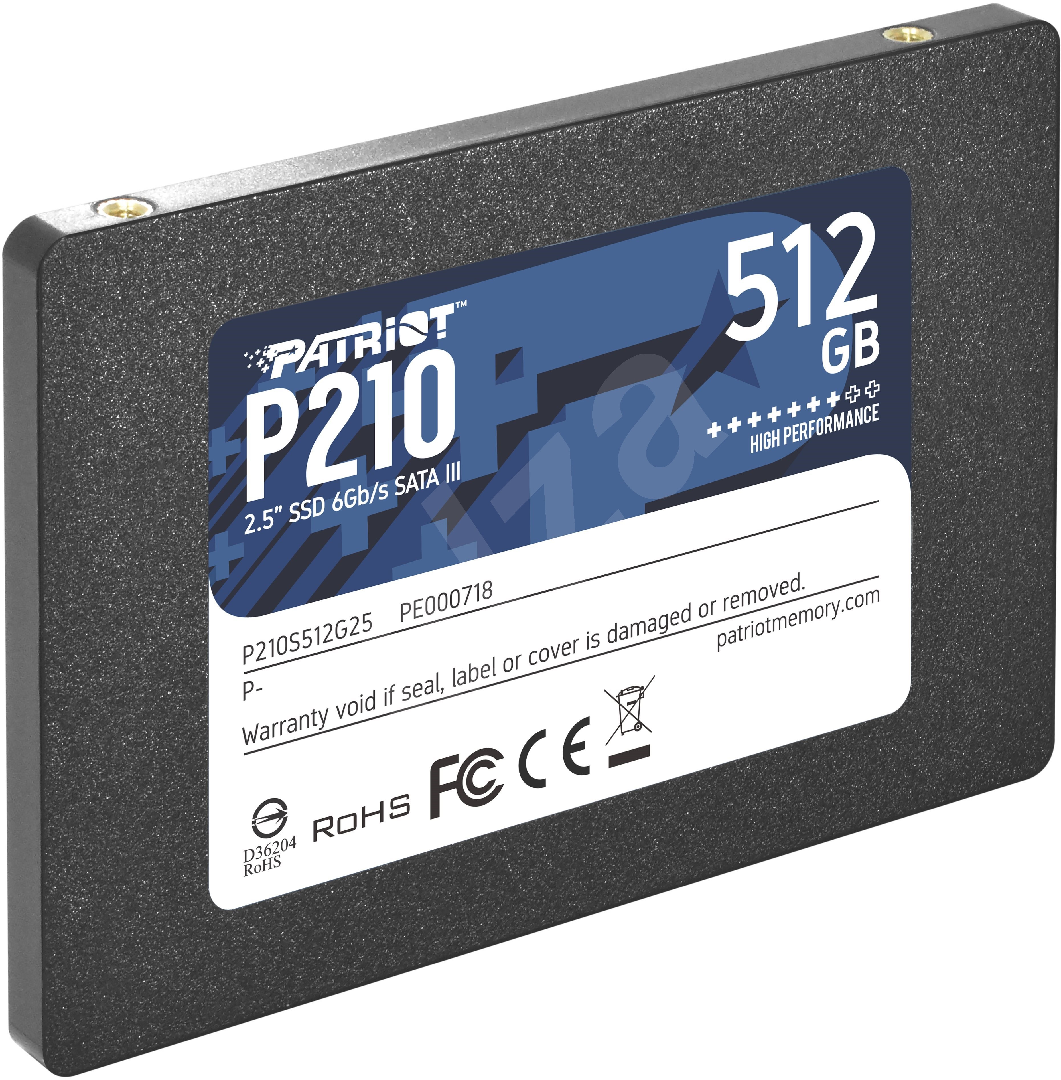 Ssd накопитель patriot p210 p210s512g25 512гб производитель