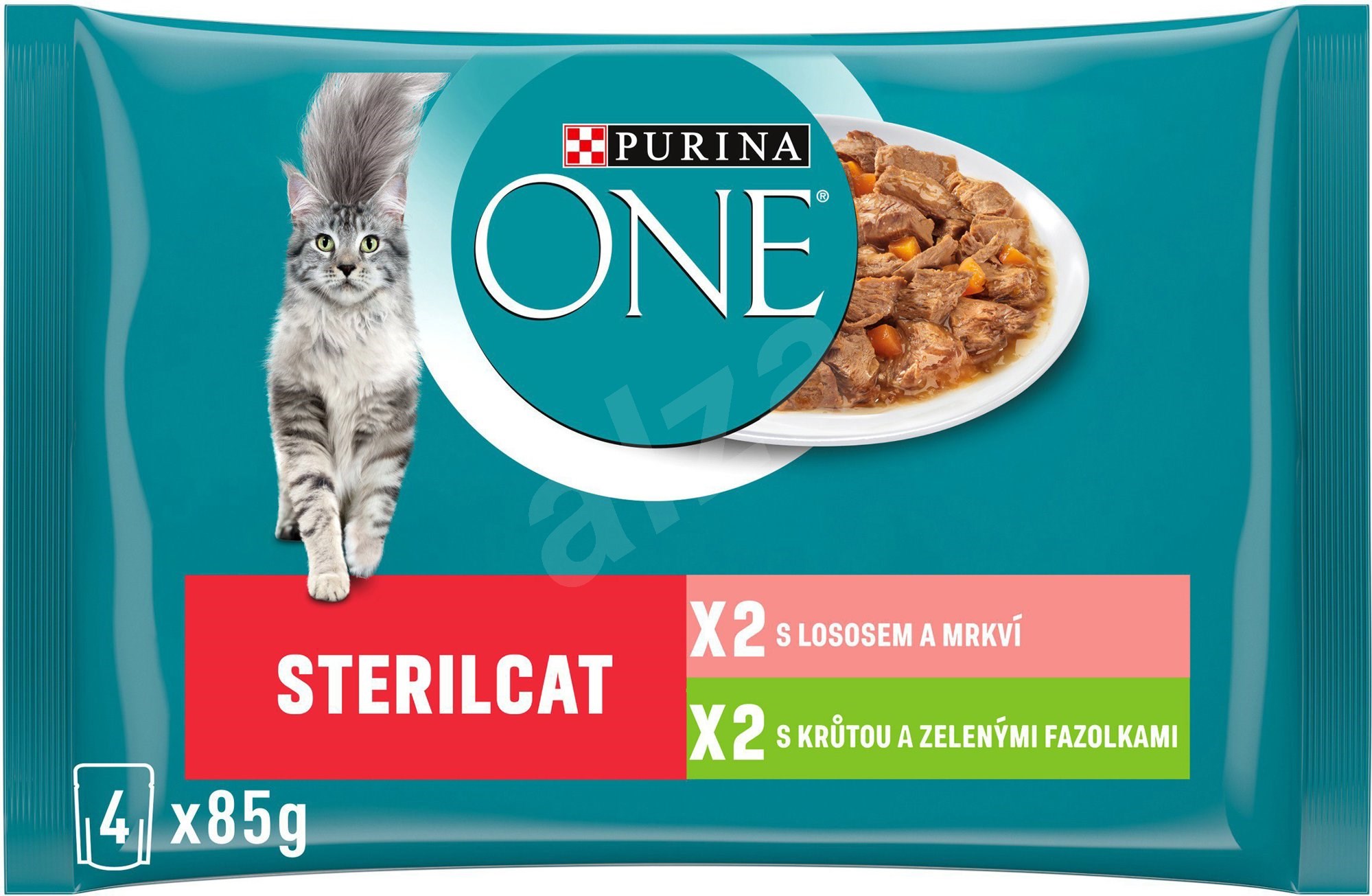 Purina ONE 4 x 85 g Kattenvoer - Adult Kip en Rundvlees | De Kattensite