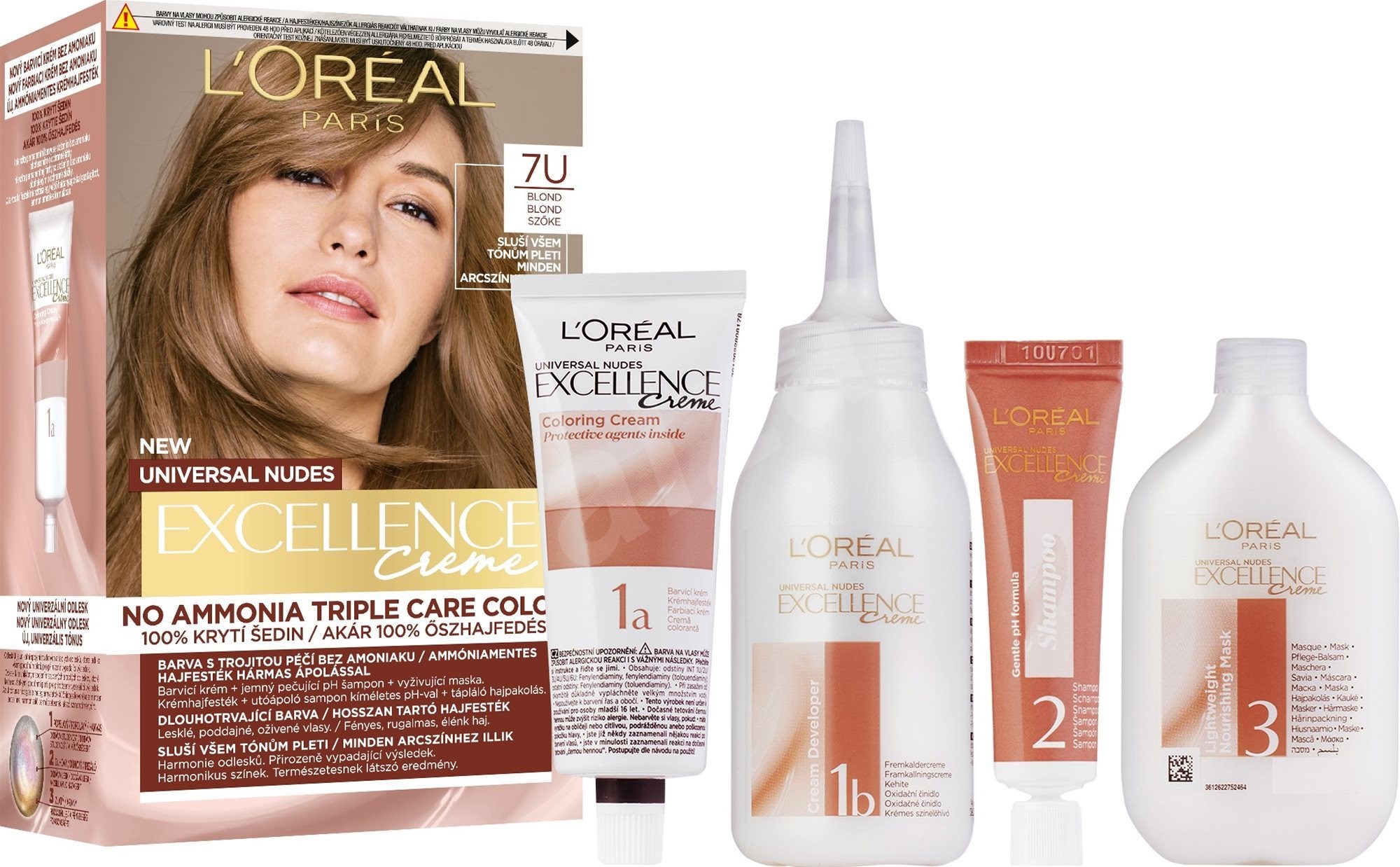 ĽorÉal Paris Excellence Universal Nudes Excellence 7u Permanent Hair Color Farba Na Vlasy 4011