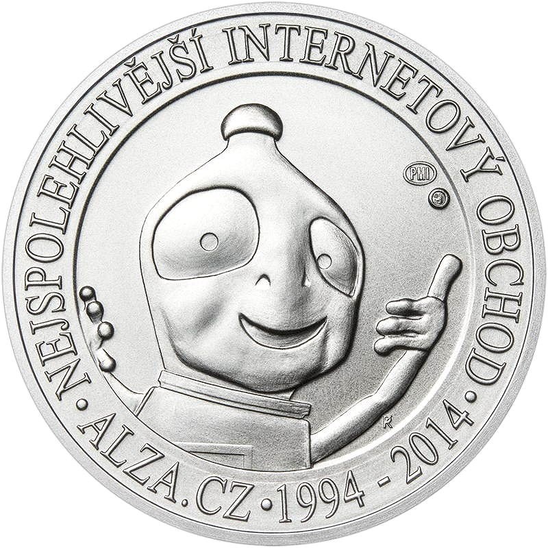 ALZA pamätný strieborňák 20 rokov Alza.cz 1/2 Oz, hmotnosť 16g - Strieborná pamätná minca