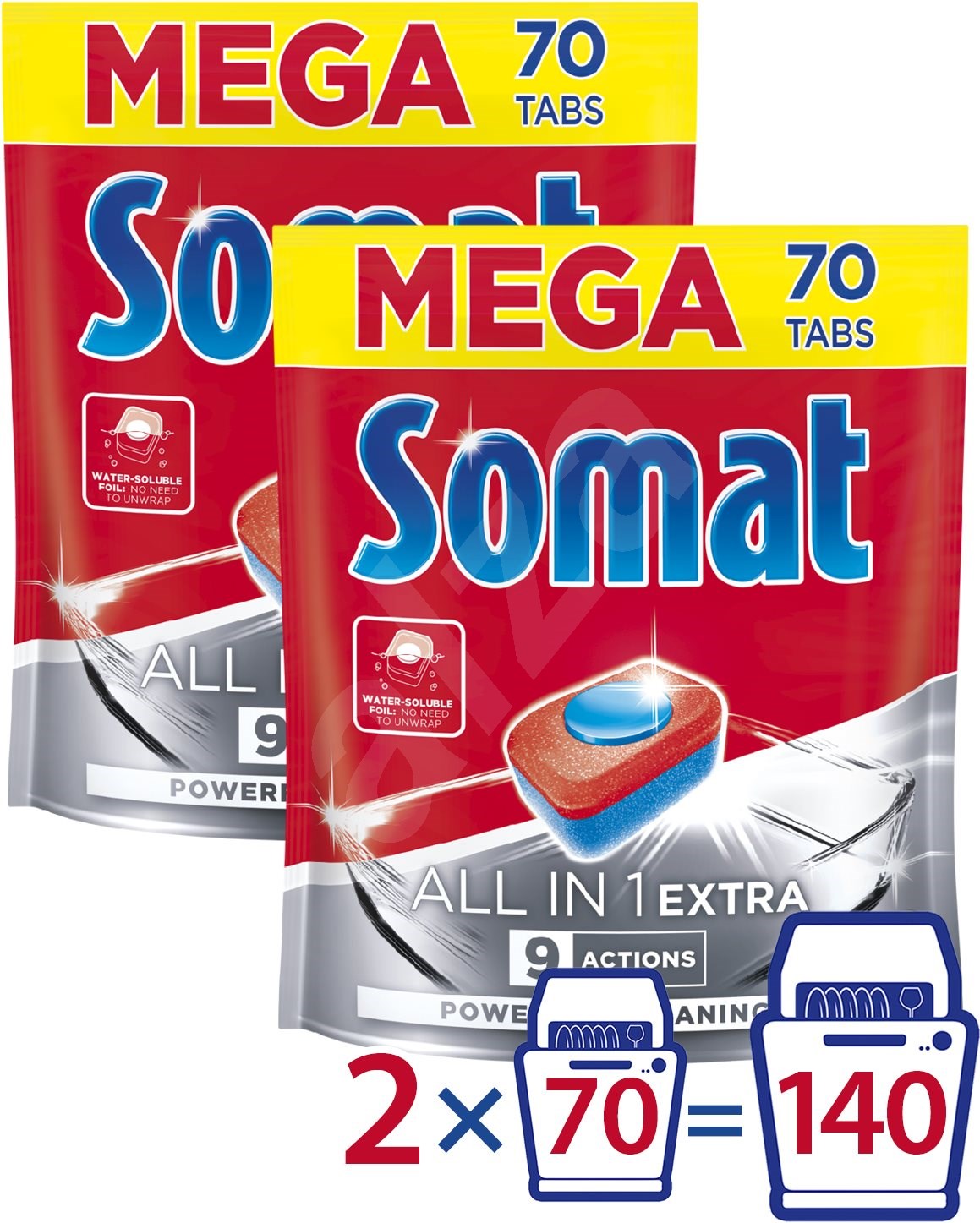 SOMAT All in One Extra 2× 70 ks - Tablety do umývačky | Alza.sk