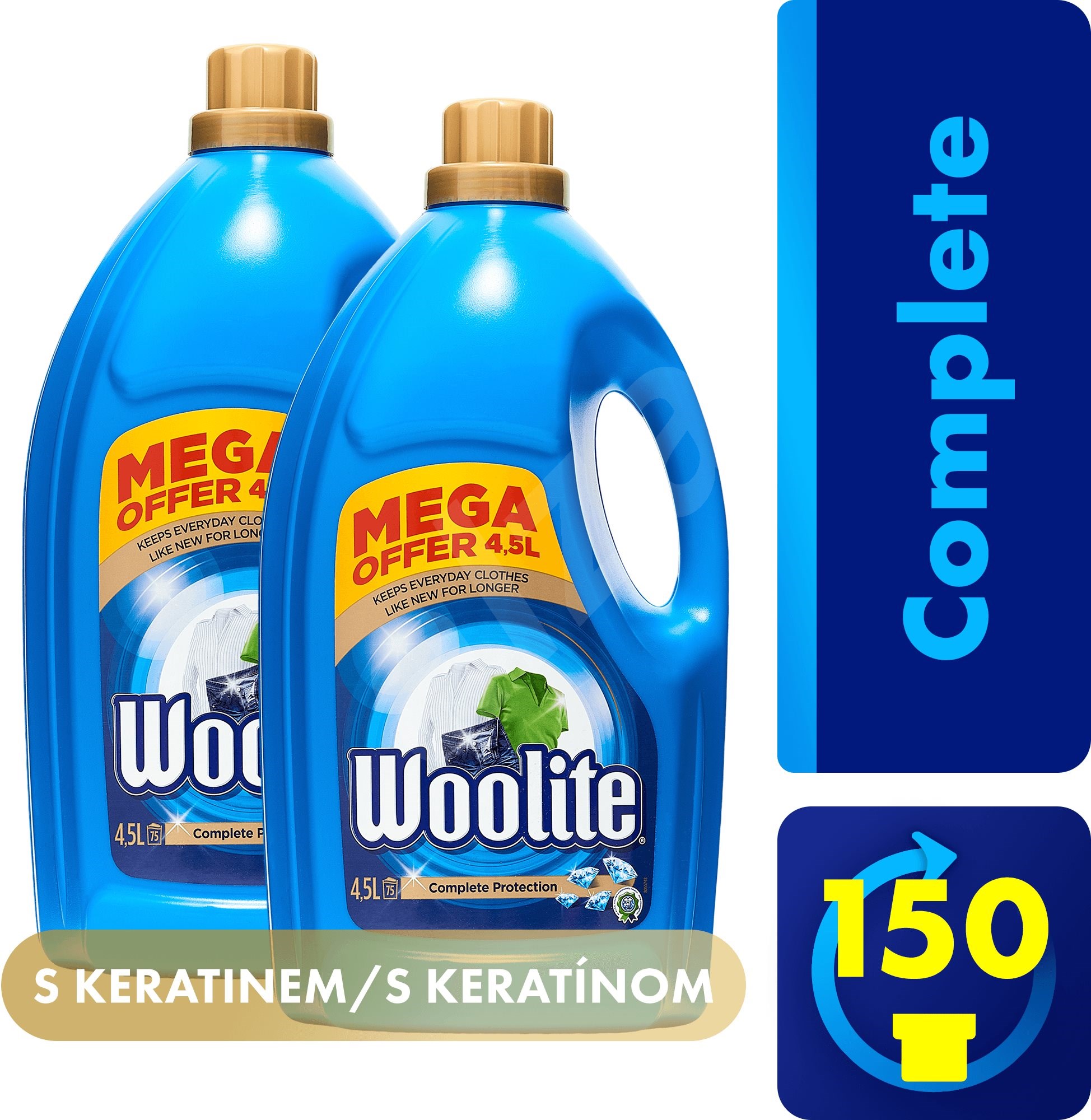 WOOLITE Complete 2× 4,5 l (150 praní) Prací gél Alza.sk