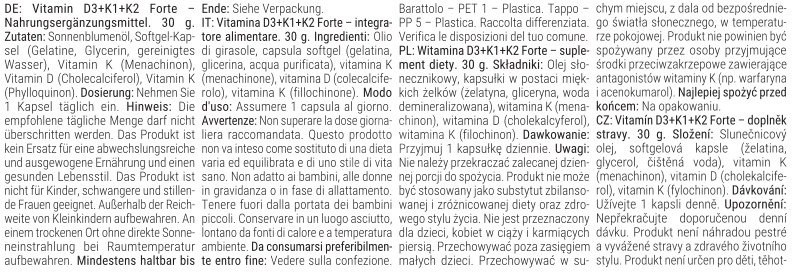 GymBeam Vitamín D3+K1+K2 Forte 120 kapsúl Vitamín Alza.sk
