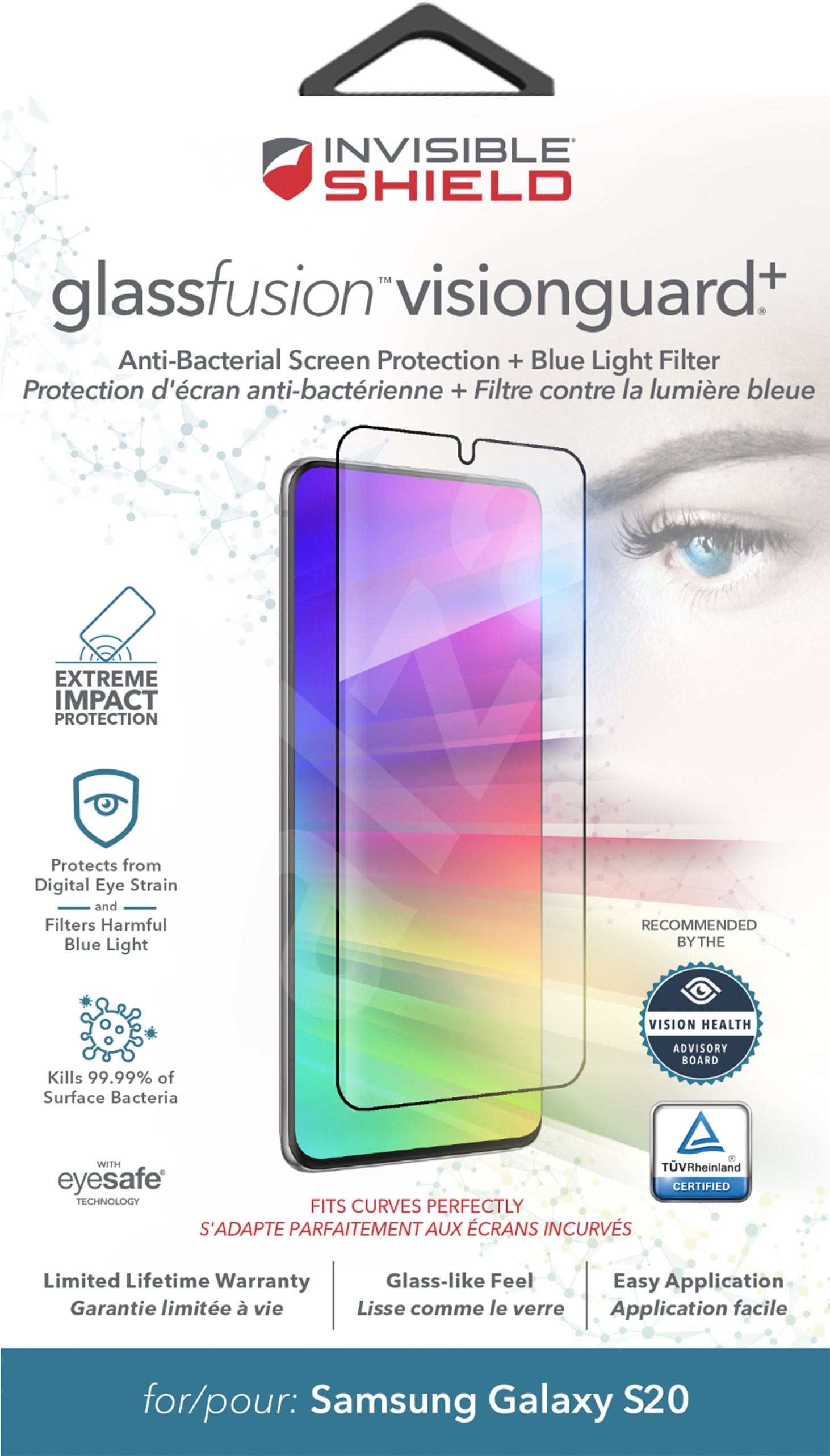 Zagg InvisibleShield Antibacterial Glass Fusion VisionGuard+ pre