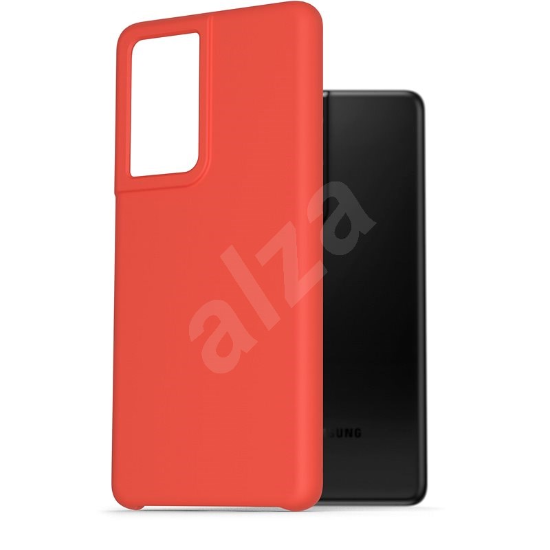AlzaGuard Premium Liquid Silicone Samsung Galaxy S21 Ultra 5G červené - Kryt na mobil