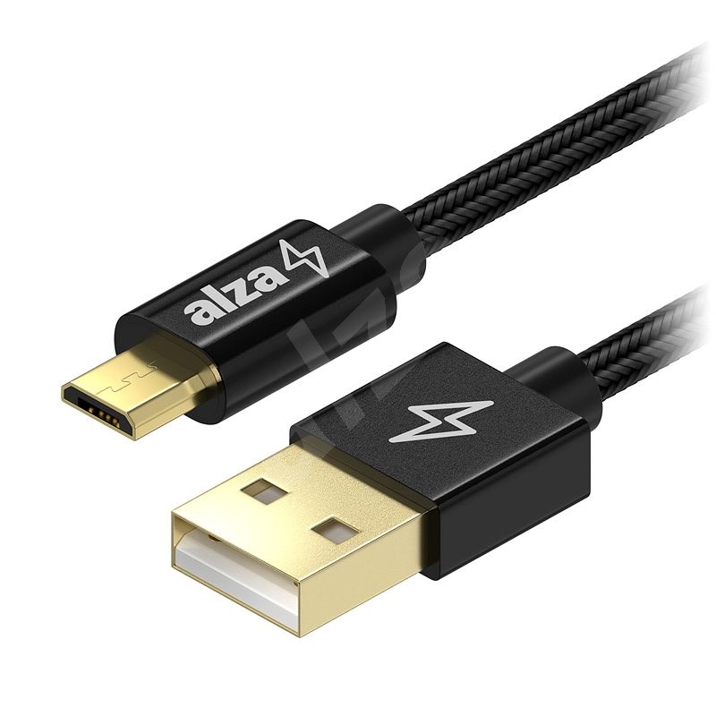AlzaPower AluCore Micro USB 2 m Black - Dátový kábel