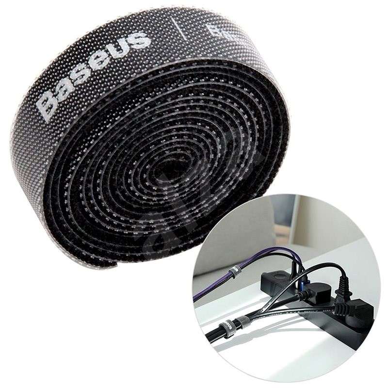 Baseus Rainbow Circle Velcro Straps 1 m Black - Organizér káblov