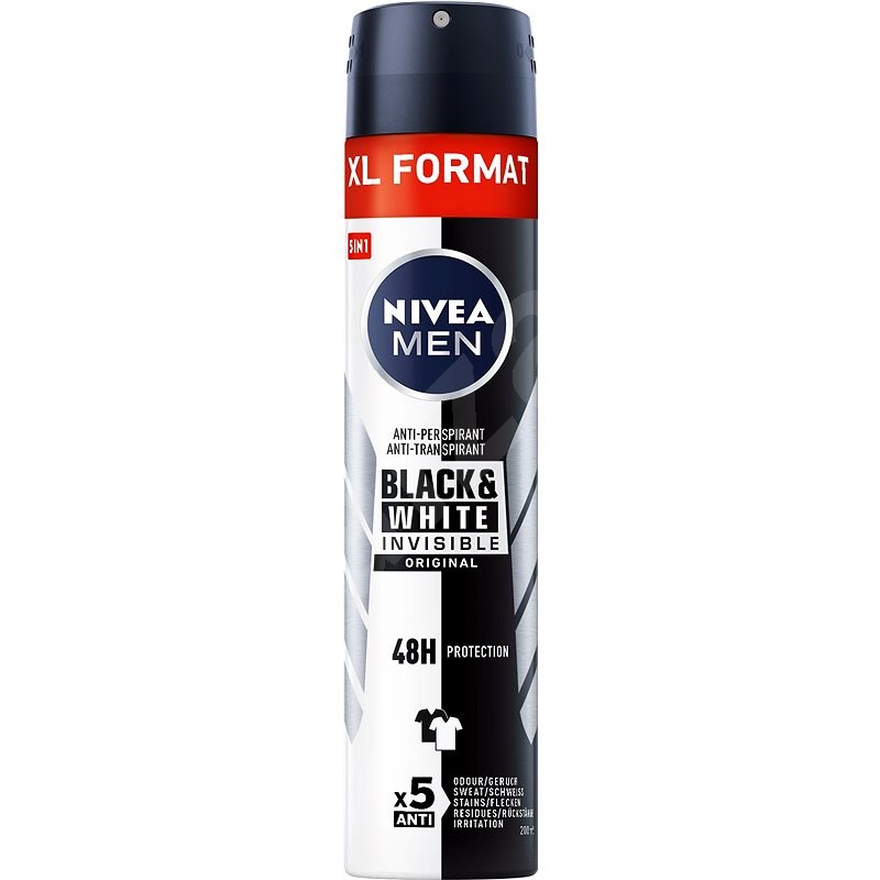 NIVEA MEN Invisible for Black & White Original 200 ml - Pánsky antiperspirant