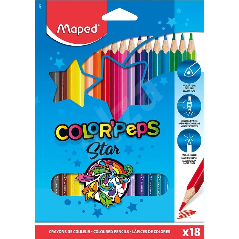 MAPED Farby Peps 18 farieb trojuholníkové - Pastelky