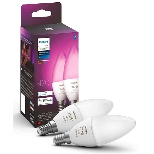 Philips Hue White and Color Ambiance 6 W E14 súprava 2 ks - LED žiarovka