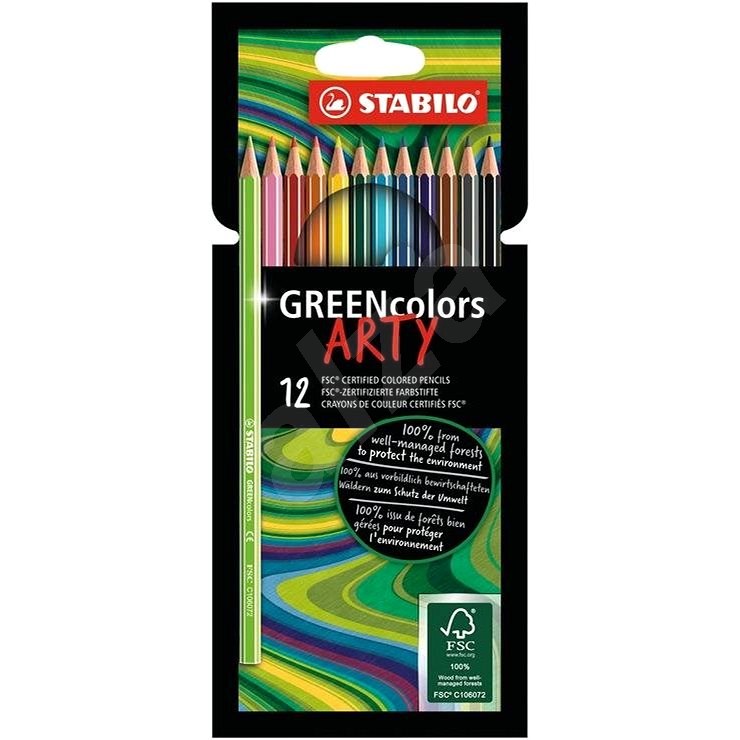 STABILO GREENcolors 12 ks puzdro „ARTY“ - Pastelky