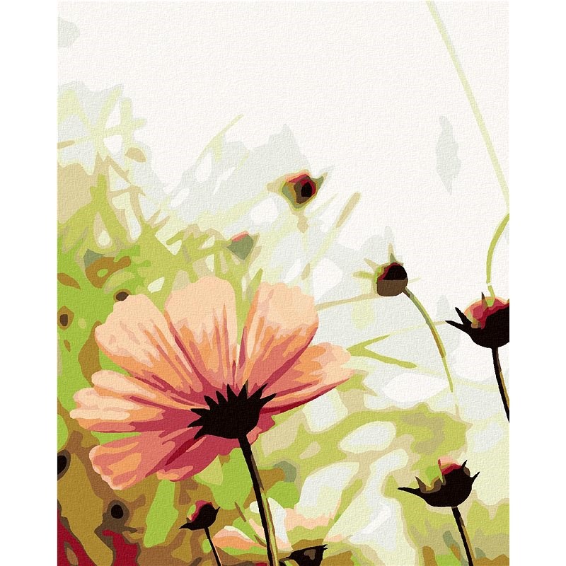 Maľovanie podľa čísel - Rozkvitnutá kvetina na lúke, 40 x 50 cm, bez rámu a napnutého plátna - Maľovanie podľa čísel