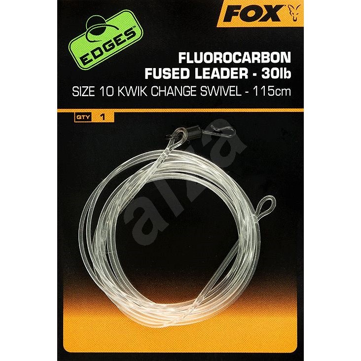 FOX Fluorocarbon Fused Leader Kwik Change Swivel 30lb Veľkosť 10 115 cm - Nadväzec