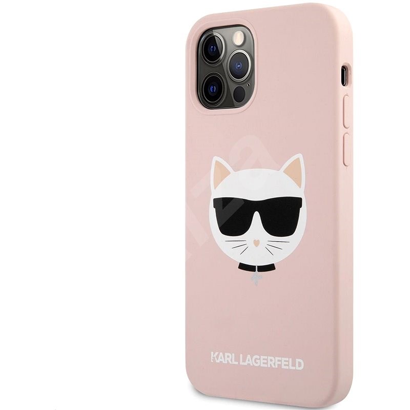 Karl Lagerfeld Choupette Head Silikónový Kryt pre Apple iPhone 12 Pro Max Pink - Kryt na mobil
