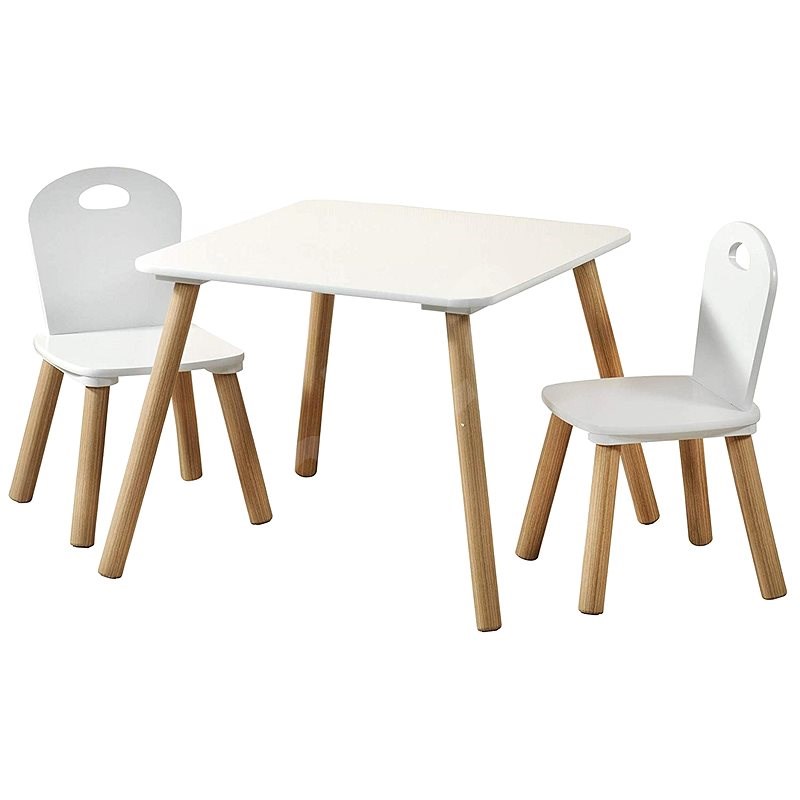 Kesper - Detský stolík s dvomi stoličkami, biely - Detský nábytok