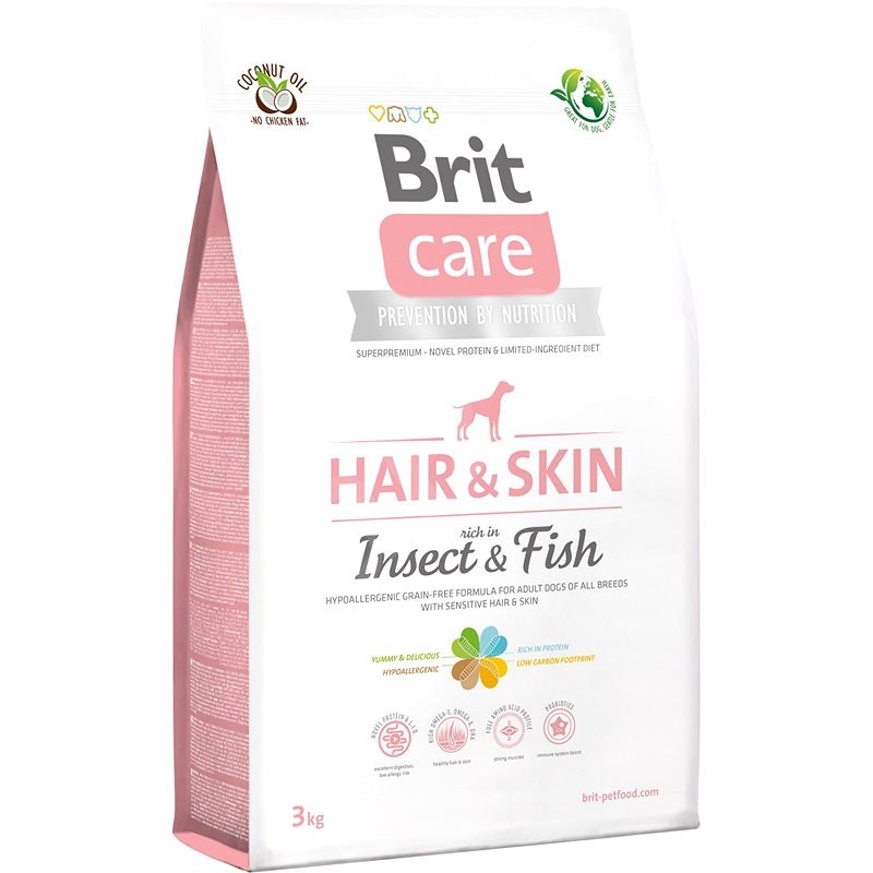 Brit Care Dog Hair&Skin Insect&Fish 3 kg - Granuly pre psov