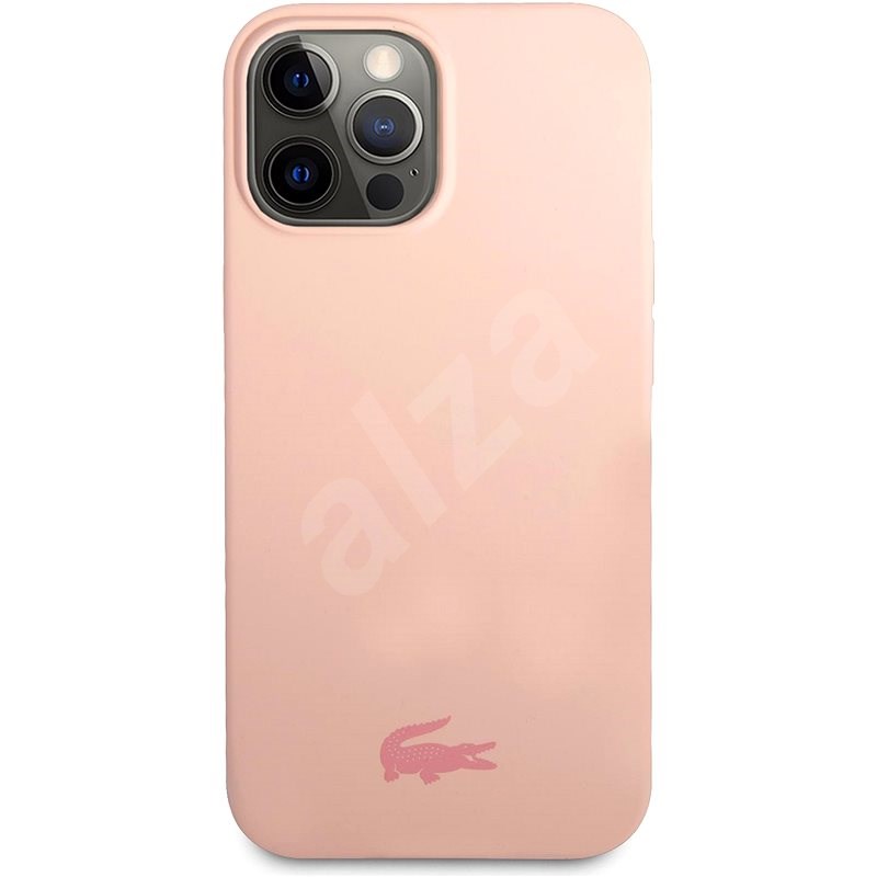Lacoste Liquid Silicone Glossy Printing Logo Kryt pre Apple iPhone 13 Pro Max Pink - Kryt na mobil