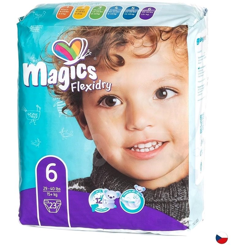 Magics Flexidry XL (23 ks), 15 kg+ - Jednorazové plienky