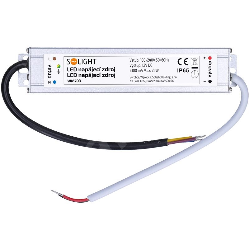 Solight LED napájací zdroj, 230 V – 12 V, 2.1 A, 25 W, IP65 - Napájací zdroj