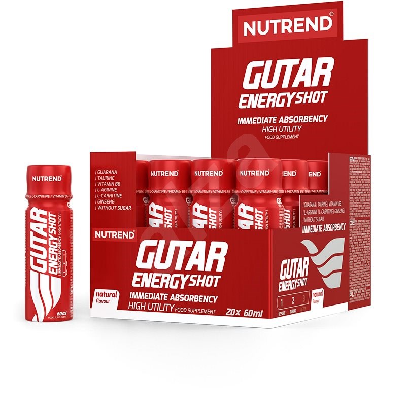 Nutrend Gutar Energy Shot 20 × 60 ml, natural - Energetický nápoj 